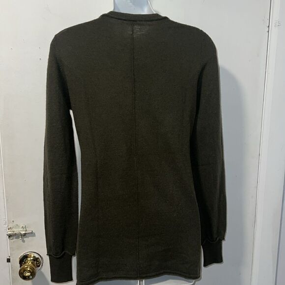 OONAGH BY NANETTE LEPORE Olive Green Cashmere Sweater-S - Picture 5 of 10